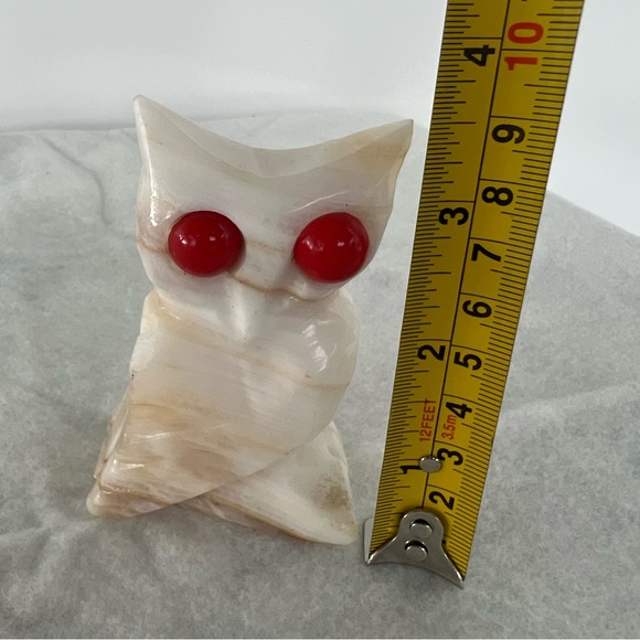 Vintage owl onyx, paperweight collectible figurine decoration Carved Marble Owl - Picture 3 of 16